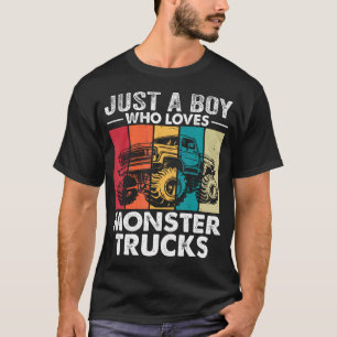 Camiseta Solo un chico que ama los camiones monstruo - Homb