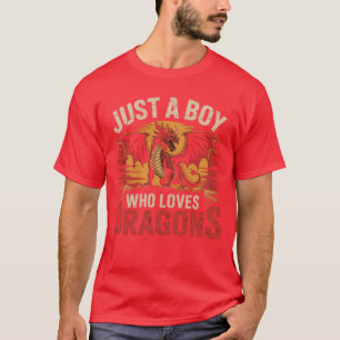 Camiseta Solo un chico que ama los dragones Dragón medieval