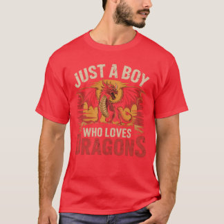 Camiseta Solo un chico que ama los dragones Dragón medieval