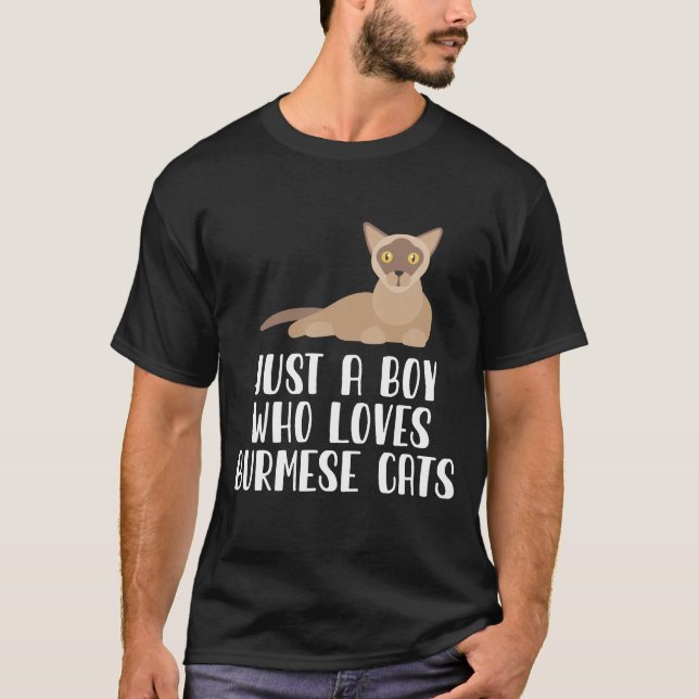Camiseta Solo un chico que ama los gatos birmanos (Anverso)