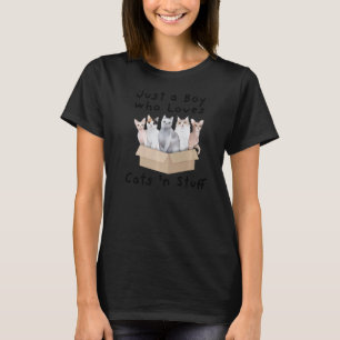 Camiseta Solo un chico que ama los gatos - un gato lindo pa