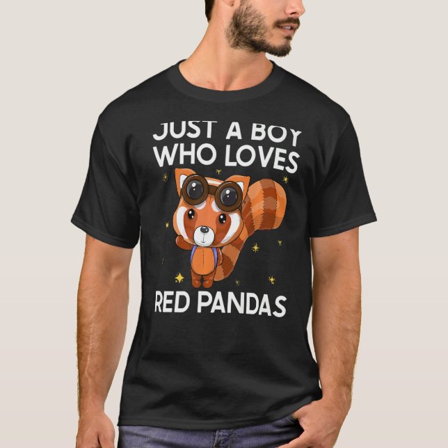 Camiseta Solo un chico que ama los Pandas Rojos Panda Rojo  (Anverso)
