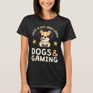 Camiseta Solo un chico que ama los perros y los juegos, ado