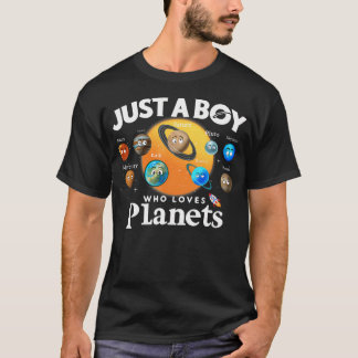 Camiseta Solo Un Chico Que Ama Los Planetas Astrología Del