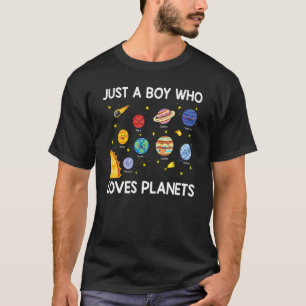 Camiseta Solo un chico que ama los planetas del sistema sol