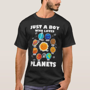 Camiseta Solo un chico que ama los planetas y el espacio de