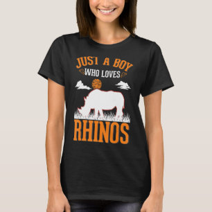 Camiseta Solo un chico que ama los rinocerontes rinoceronte