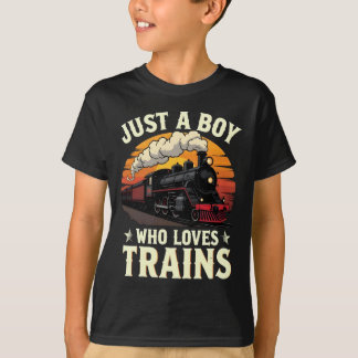 Camiseta Solo un chico que ama los trenes vintage Amante de