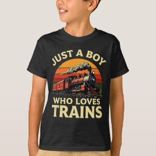Camiseta Solo un chico que ama los trenes vintage Amante de