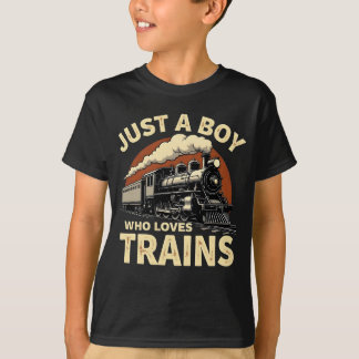 Camiseta Solo un chico que ama los trenes vintage Amante de