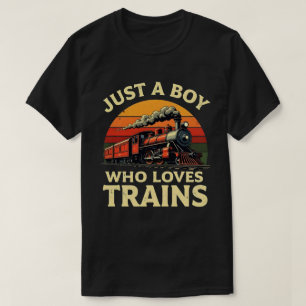 Camiseta Solo un chico que ama los trenes vintage Amante de