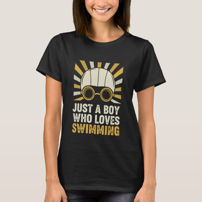 Camiseta Solo un chico que ama nadar (Anverso)