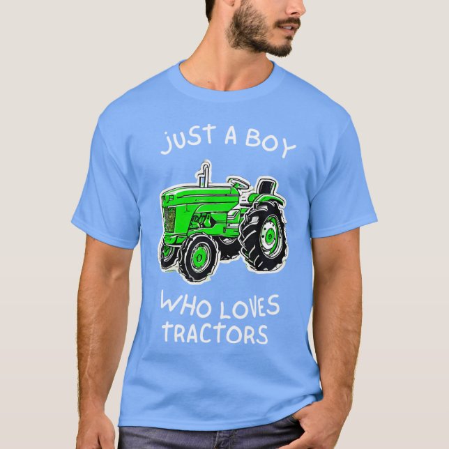 Camiseta Solo un chico que ama tractores estilo de vida agr (Anverso)