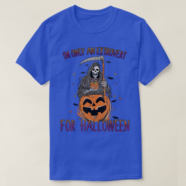 Camiseta Sólo Un Etrovertido En La Calabaza De Halloween  (Diseño del anverso)