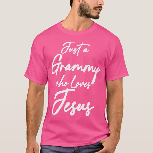 Camiseta Sólo un Grammy que ama a Jesús la fe cristiana Gra (Anverso)
