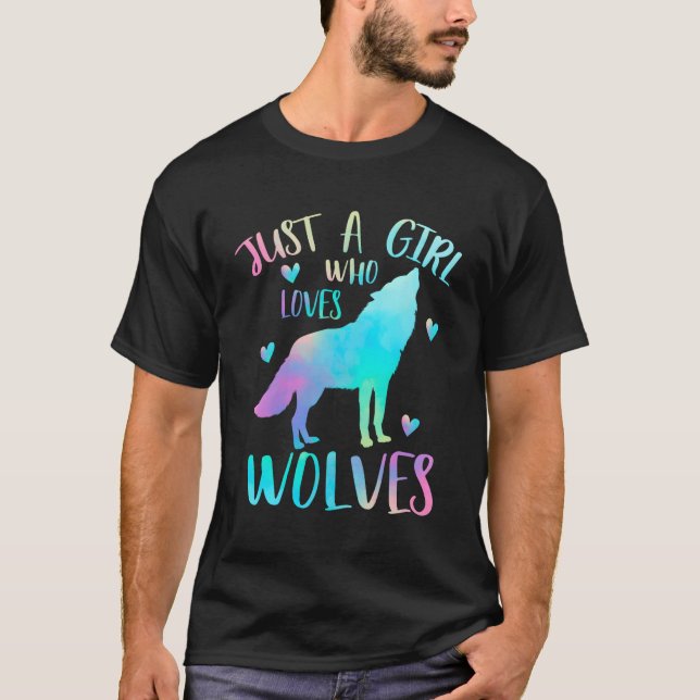 Camiseta Sólo un lobo acuarela de lobos que ama a los lobos (Anverso)