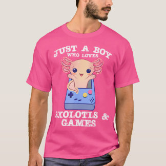 Camiseta Solo Un Niño Que Ama A Axolotls Cute Kawaii Salama