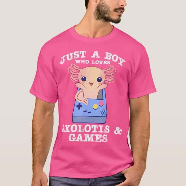 Camiseta Solo Un Niño Que Ama A Axolotls Cute Kawaii Salama (Anverso)