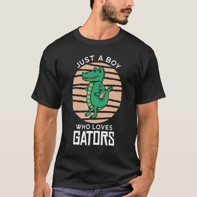 Camiseta Solo Un Niño Que Ama A Gators El Cocodrilo Animal  (Anverso)