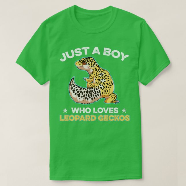 Camiseta Solo Un Niño Que Ama A Geckos Reptile Lizard Masco (Diseño del anverso)