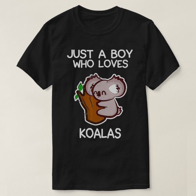 Camiseta Solo Un Niño Que Ama A Koalas Funny Koala Lover Qu (Diseño del anverso)