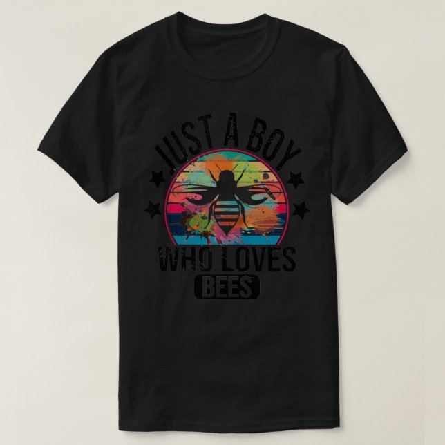 Camiseta Solo Un Niño Que Ama A Las Abejas Niños Hombres Ab (Diseño del anverso)