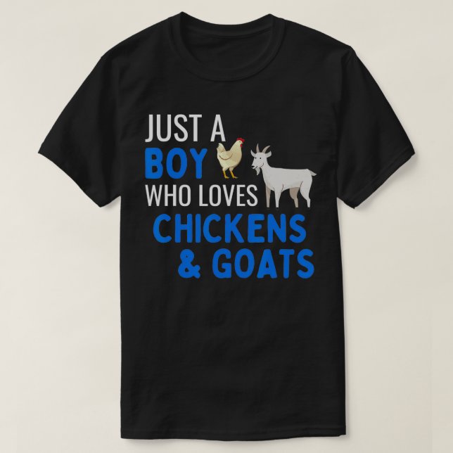 Camiseta Solo Un Niño Que Ama A Las Gallinas Y A Las Cabras (Diseño del anverso)