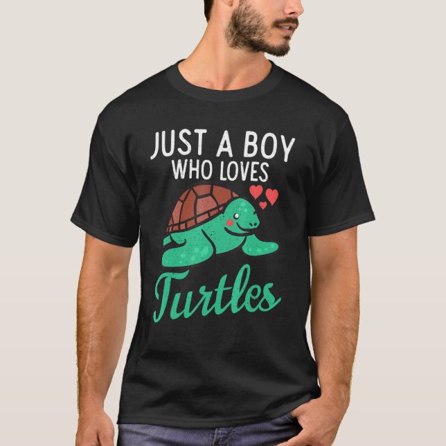 Camiseta Solo Un Niño Que Ama A Las Tortugas A Los Animales (Anverso)