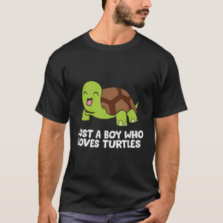 Camiseta Solo Un Niño Que Ama A Las Tortugas Personalizado