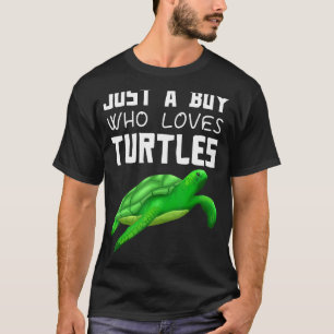 Camiseta Solo Un Niño Que Ama A Las Tortugas Reptiles