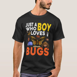 Camiseta Solo Un Niño Que Ama A Los Bugs Bug Lover Graciosa