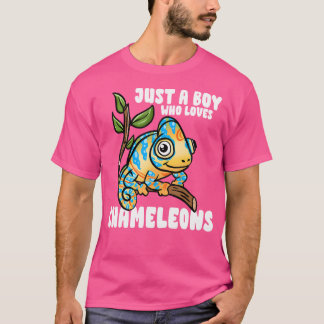 Camiseta Solo Un Niño Que Ama A Los Chameleons Reptiles Her