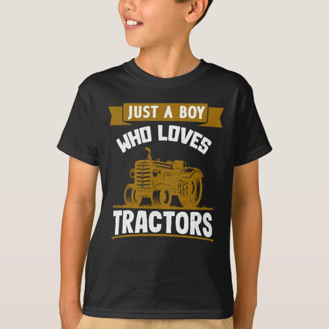 Camiseta Sólo un niño que ama a los comerciantes granja niñ (Anverso)
