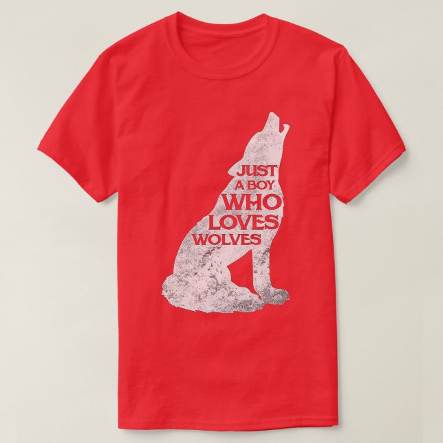 Camiseta Solo un niño que ama a los lobos paquete Chica reg (Diseño del anverso)