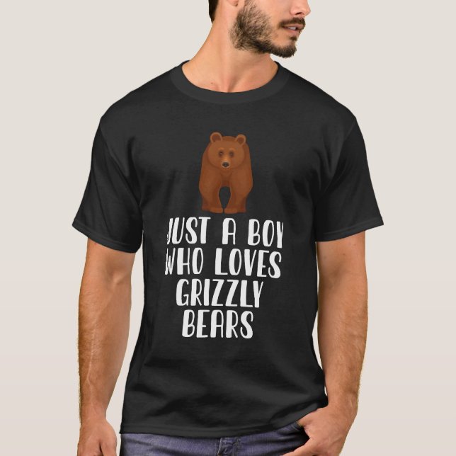 Camiseta Solo Un Niño Que Ama A Los Osos Grizzly (Anverso)