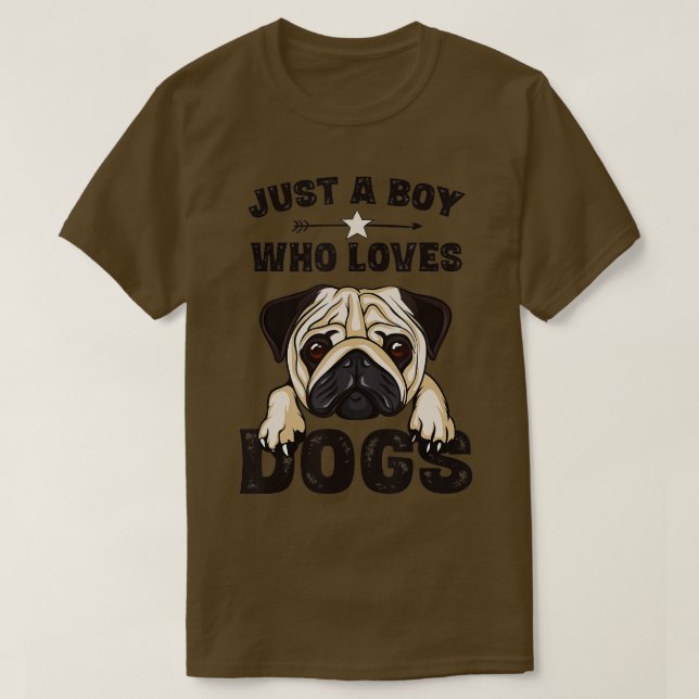 Camiseta Solo Un Niño Que Ama A Los Perros Perro Perro Perr (Diseño del anverso)