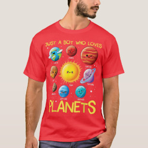 Camiseta Solo Un Niño Que Ama A Los Planetas Espacio Del Si