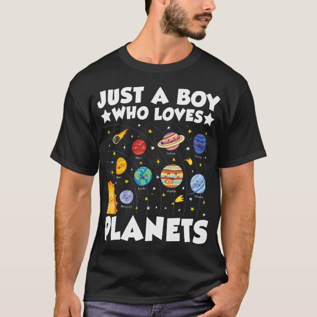 Camiseta Solo Un Niño Que Ama A Los Planetas Espacio Del Si (Anverso)