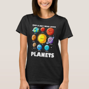 Camiseta Solo Un Niño Que Ama A Los Planetas Espacio Del Si