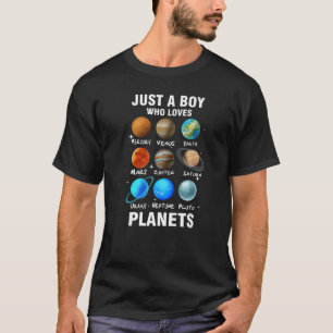 Camiseta Solo Un Niño Que Ama A Los Planetas La Ciencia Esp
