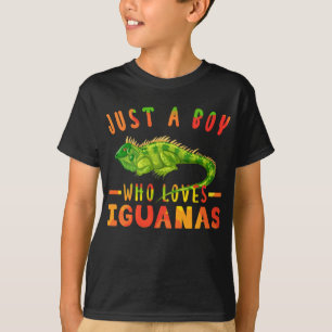 Camiseta Solo Un Niño Que Ama A Los Reptiles De Iguanas Li