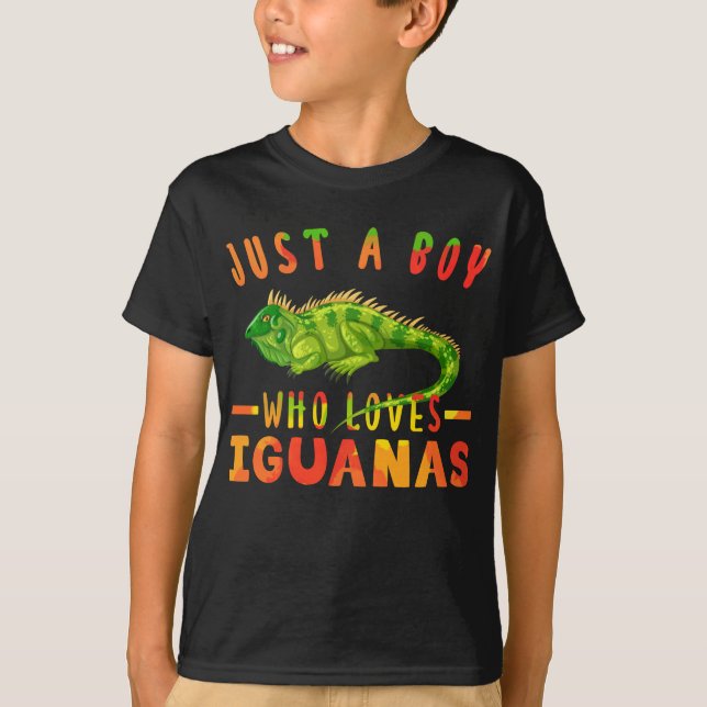 Camiseta Solo Un Niño Que Ama A Los Reptiles De Iguanas Liz (Anverso)