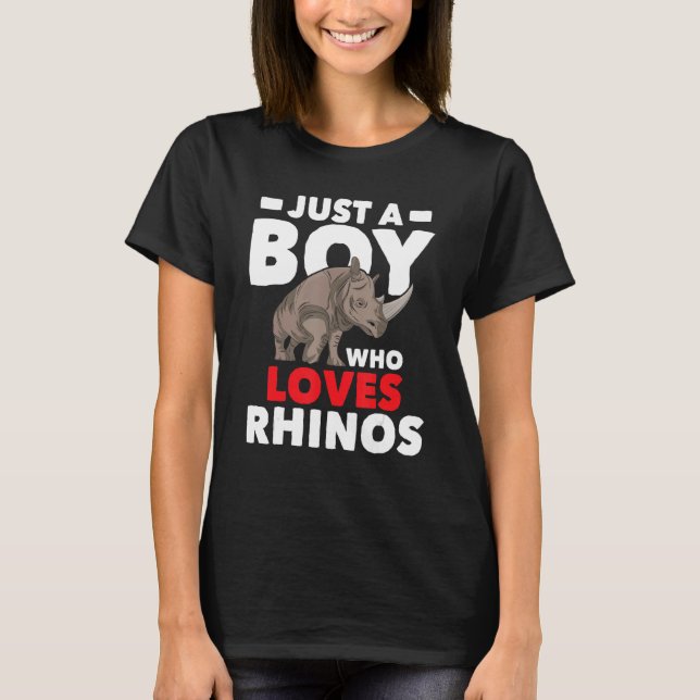 Camiseta Solo un niño que ama a los rinocerontes rinoceront (Anverso)