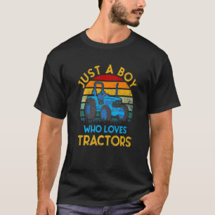 Camiseta Solo un niño que ama a los tractores de la granja