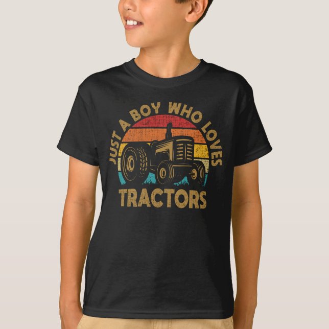 Camiseta Solo un niño que ama a los tractores es divertido  (Anverso)