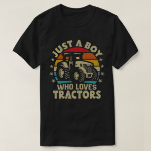 Camiseta Solo un niño que ama a los tractores es divertido 