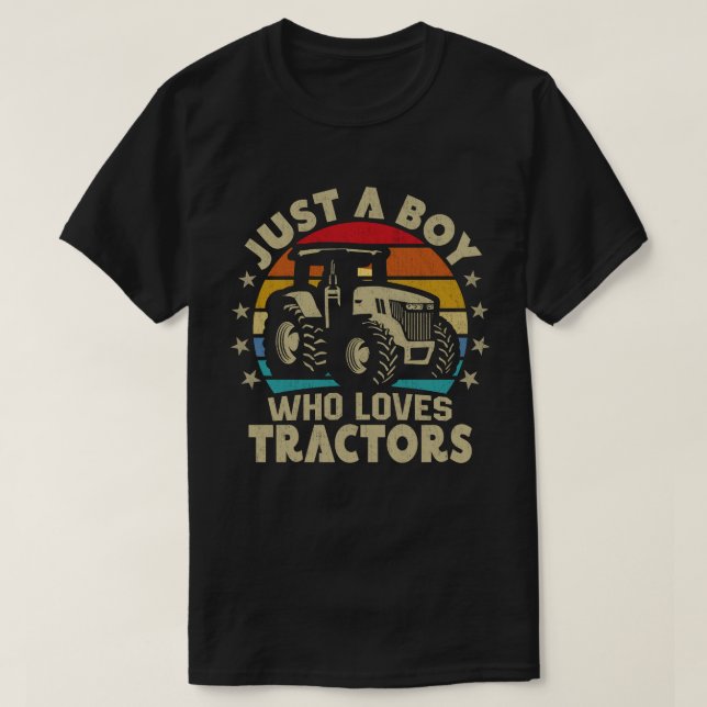Camiseta Solo un niño que ama a los tractores es divertido  (Diseño del anverso)