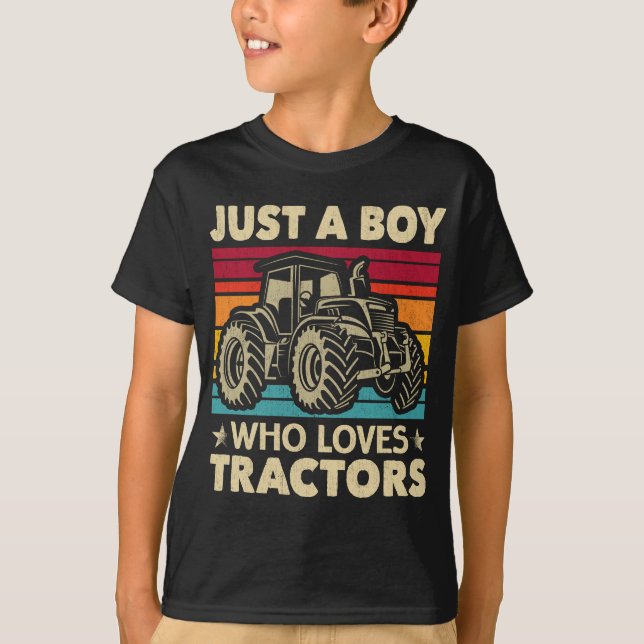 Camiseta Solo un niño que ama a los tractores es divertido  (Anverso)