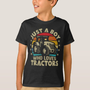 Camiseta Solo un niño que ama a los tractores es divertido