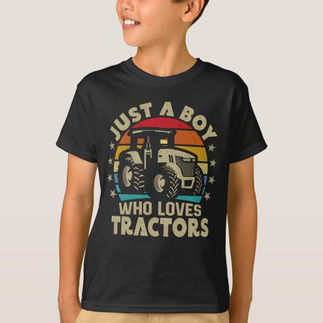 Camiseta Solo un niño que ama a los tractores es divertido  (Anverso)
